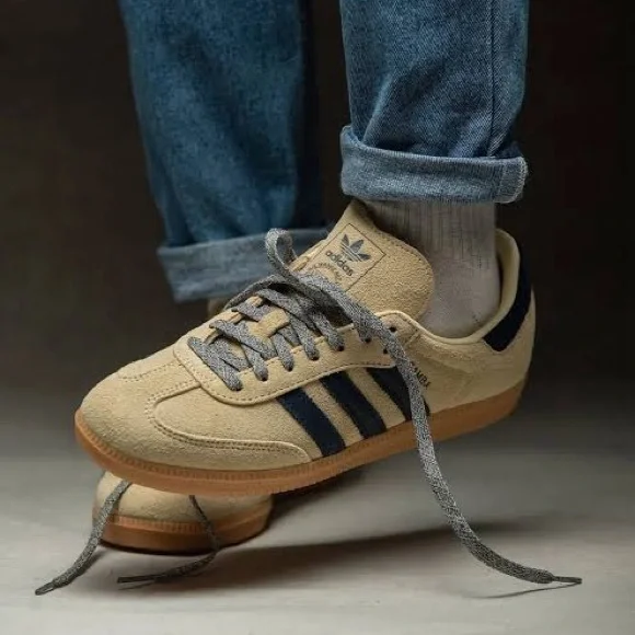 Adidas Originals Samba Kids’ Warm Vanilla/Night Indigo Gum (GS) Sneaker—K2 - Picture 14 of 14